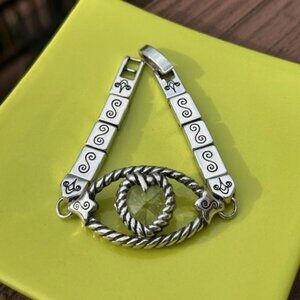 ❤️❤️BRIGHTON KRISTALL Silver Link Crystal Heart BRACELET